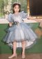 Flower Girls Short Sleeve Mini Tailed Dresses