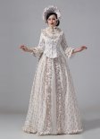 Victorian Bustle Floral Dresses Vintage Edwardian Masquerade Party Dresses