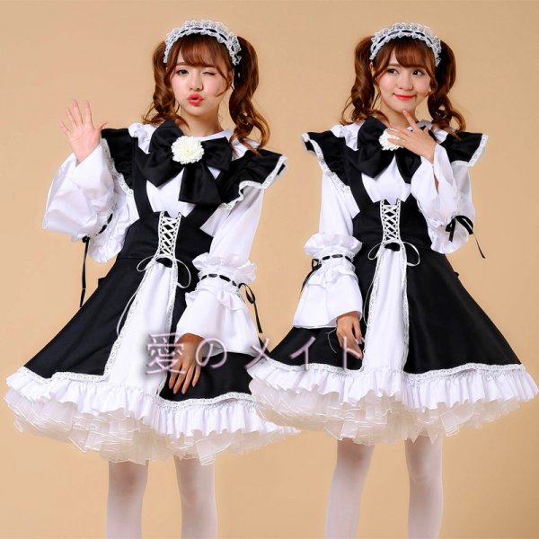 Alice In Wonderland Cosplay Apron Maid Anime Sweet Girls Restaurant Waiters Uniform Cosplay Maid Lolita Costume