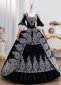 Black Rococo Lace Embroidery Masquerade Ball Gown Halloween Christmas Dress 3