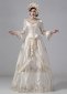 Custom-made Women Satin Baroque Masquerade Dress Ivory Victorian Bustle Dresses