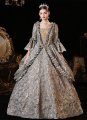 Gray Marie Antoinette Dress for Women Carnival Gowns with Cloak
