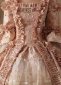 Marie Antoinette Queen Pink Fantasy Dress Brocade Floral Gown 3
