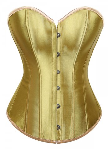 Plus Size Instant Shape Yellow Satin Longline Overbust