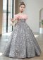 Little Girls Sequin Flower Ball Gown Party Dress Tulle Prom