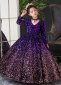 Girls Gradient Sequin V-neck Long Sleeved Performance Party Dress