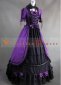 Purple and Black Long Sleeve Gothic Victorian Dress for Women