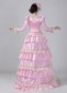 Victorian Bustle Pink Dresses Edwardian Masquerade Pricess Dresses 3