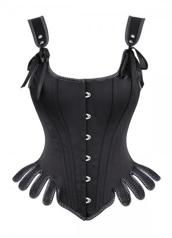 Historically Inspired Victorian Brocade Shoulder Strap Overbust Vest