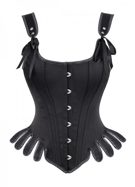 Historically Inspired Victorian Brocade Shoulder Strap Overbust Vest