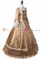 Champagne Long Sleeve Square Collar Lace Victorian Dress