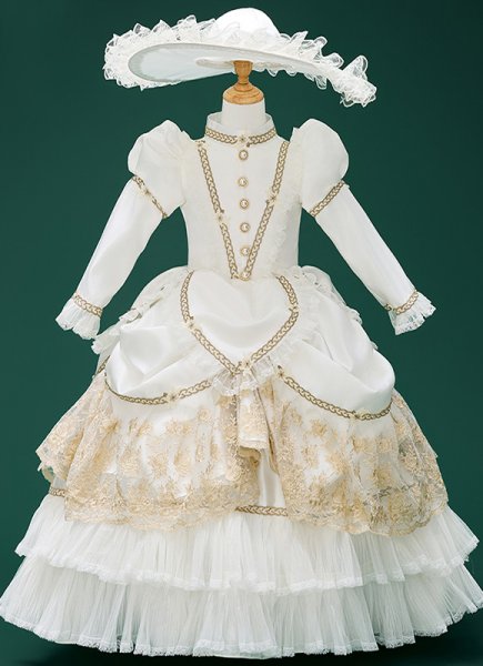 Children Princess Party White Dresses Vinatge Girls Special Occasion Dresses