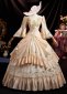 Graceful Vintage Champagne Masked Ball Prom Dress Gold Appliques Long Victorian Formal Dress