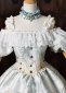Light Blue Embroidery Lace Off the Shoulder Masquerade Ball Gown 5