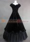 Black Velvet Sleeveless Bow Lolita Gothic Victorian Dress Gown 3