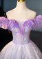 Floral Off The Shoulder Purple Corset Party Dress 1