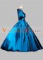 Blue And Black Short Sleeves Square Collar Renaissance Victorian Ball Gown 2