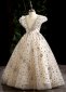 Children Butterfly Sleeve Sequin Champagne Tulle Prom Homecoming Dress 2