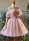 Pink Off the Shoulder Applique Formal Dress