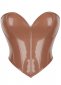 Classic Black PU Leather Fashion Corset Top Brown