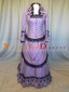 Purple Taffeta Long Sleeves 1886s Renaissance Victorian Bustle Ball Gown Dress 2