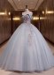Light Blue Off The Shoulder Embroidery Tulle Party Dress 1