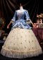 Renaissance Vintage Rococo Blue Lace Prom Dress Ball Gown 3