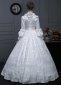 Women White Floral Jacquard Lace Victorian Dress 4