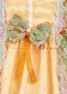 Renaissance Colonial Kids Green Floral Brocade Long Sleeve Girls Victorian Dress 5