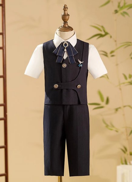 5 Piece Kids Boys Formal Blazer Wedding Children Dress Suits Set