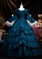Renaissance Blue Rococo Victorian Style Dress Ball Gown 4