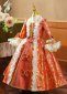 Red Children Girls Historical Victorian Dress Gown