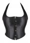 Black Sexy Shoulder Strap Corsets Top Halterneck Satin Bustier