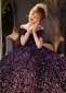 Girls Off Shoulder Neck Glitter Princess Party Ball Gown 2
