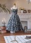 Girls Spaghetti Straps Vintage Jacquard Prom Dress 1