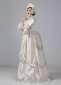 Women Satin Baroque Masquerade Dress Ivory Victorian Bustle Dresses 2