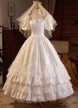 1950s Princess White Satin Homecoming Dresses