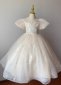 White Mesh Wedding Baptism Party Dresses