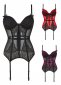 Black Overbust Corset With Lace And Mesh Panels Lingerie