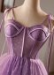 Purple Spaghetti Straps Corset Prom Party Dress 1