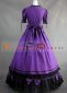 Purple and Black Long Sleeve Gothic Victorian Dress for Women 3