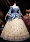 Renaissance Vintage Rococo Blue Lace Prom Dress Ball Gown 2