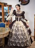 Brown Lace Victorian Dresses Masquerade Corset Party Dresses