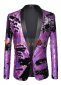 Purple Sequin Wedding Groom Blazers Jackets for Men