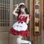 wine red cosplay maid uniform japanese lolita dress