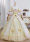 Yellow Lace Lolita Dress Masquerade Prom Ball Gown