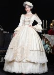 White Drama Stage Costumes Princess Masquerade Adult Ceremony Party Dresses
