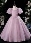 Purple Forest Style Girls Bead Party Communion Dresses