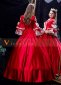 Red Lace Victorian Wedding Birthday Christmas Party Ball Gown Dress 4