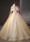 Girls Flower Yellow Tulle Prom Homecoming Dress 1